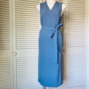 Everlane Sleeveless Wrap Dress NWT Blue Size 8